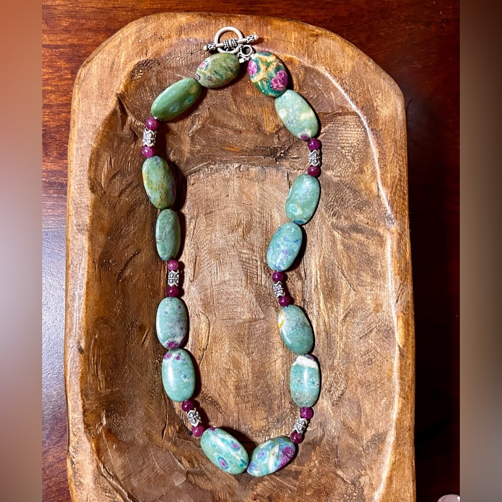 Sterling Silver Ruby Zoisite Necklace